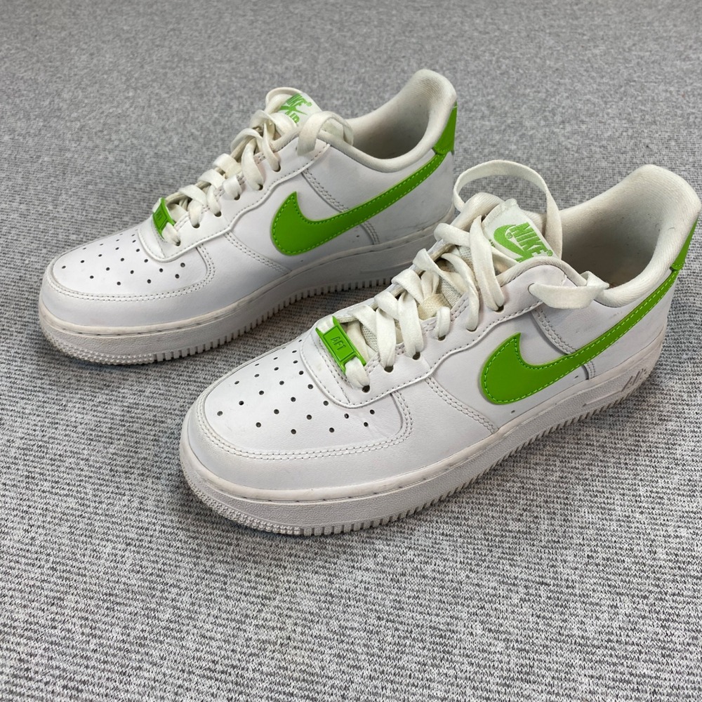 Nike Air Force 1 Low White Action Green Womens Size 6 Sneakers - Picture 7 of 13